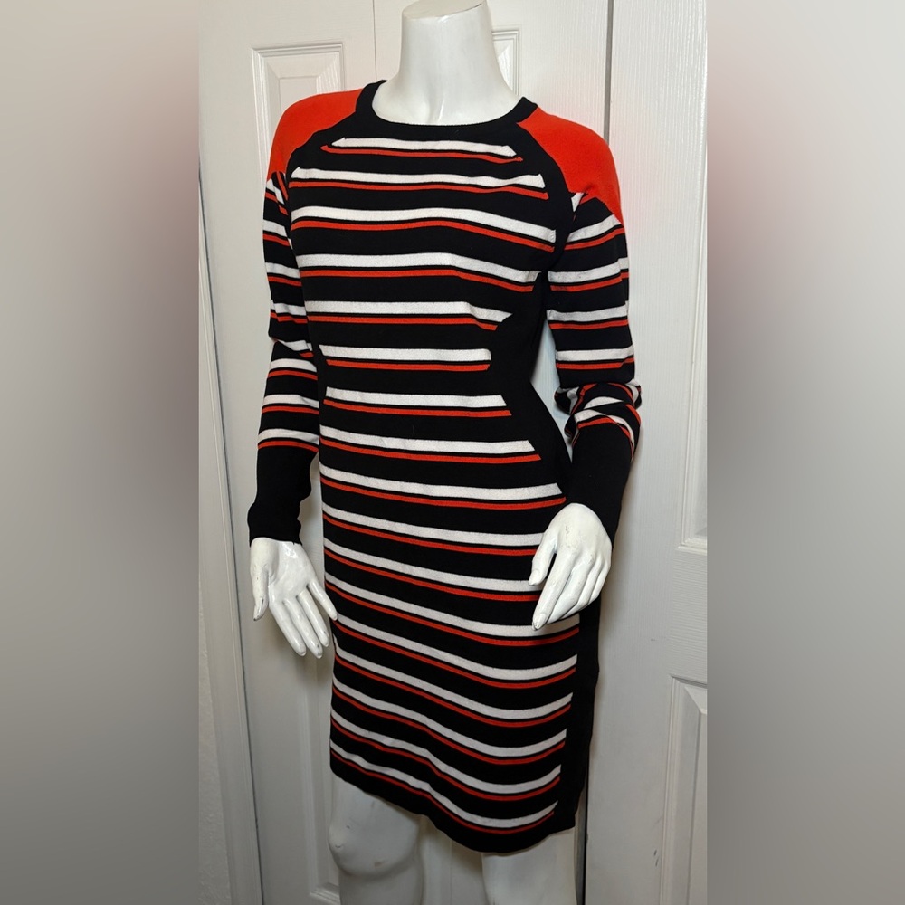 Karen Millen Black and Red Striped Midi Dress - Picture 6 of 9